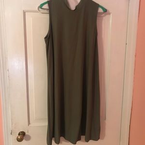 Pink Rose Olive Shift Dress L